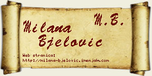 Milana Bjelović vizit kartica